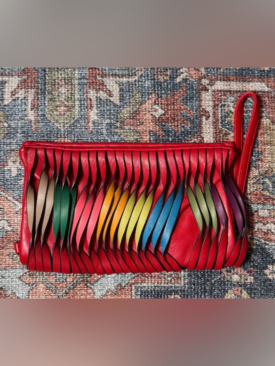 Handbags - Mellow World Rainbow Twist Crossbody Wristlet / Clutch – Red Vegan Leather